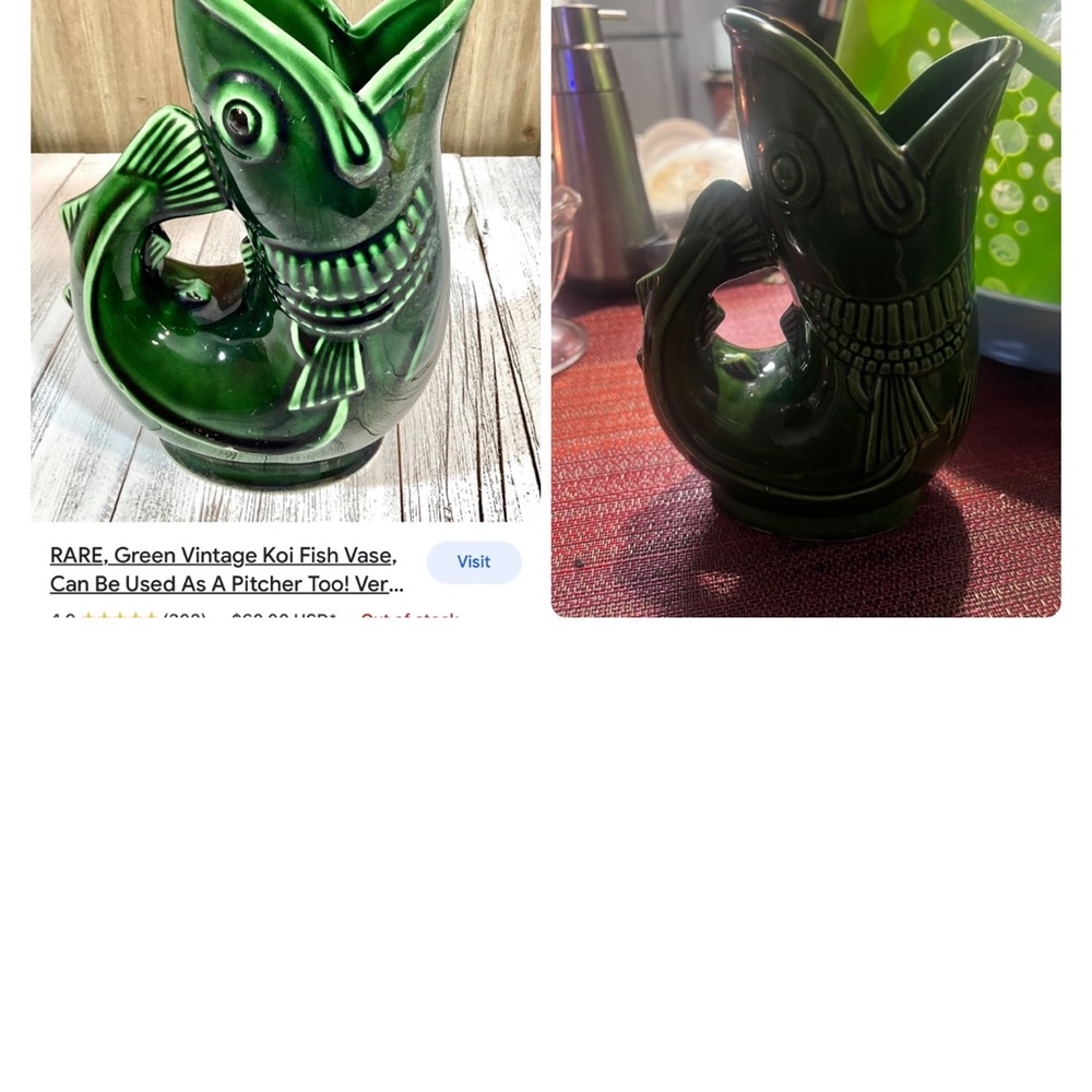 Vintage fish vase $60 (Rare). Has been in my family over 40 years.